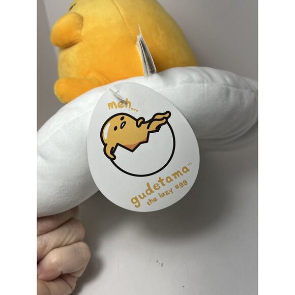 Fiesta Sanrio Gudetama Meh The Lazy Egg Plush Stuffed Animal 8” tall loop NWT - Picture 6 of 7